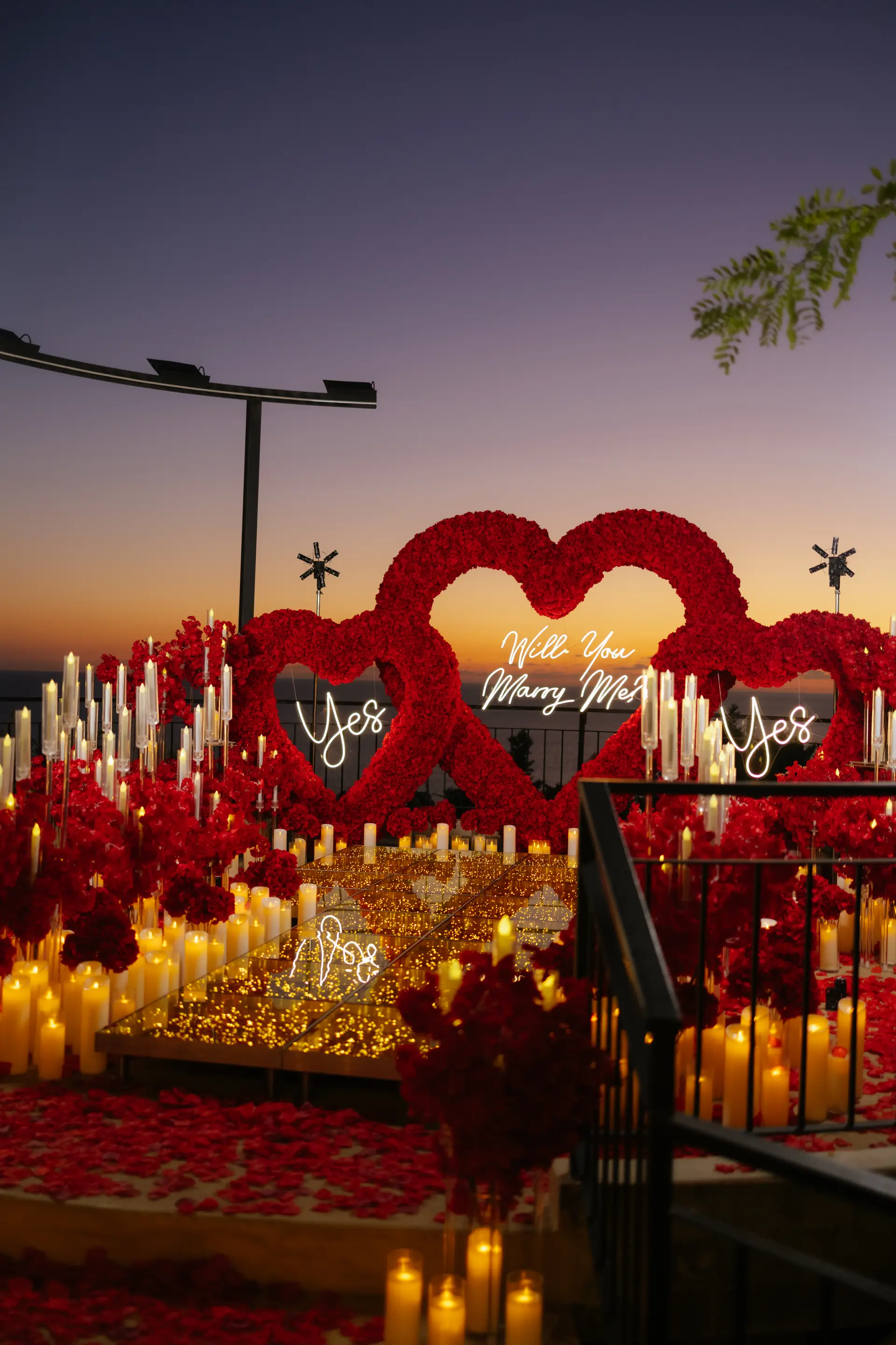 Camp Pink proposal collection preview with candlelight, florals, and warm editorial romance.